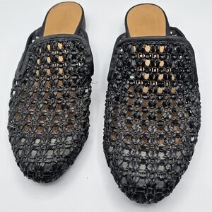 American Eagle Outfitters Black Woven Mules